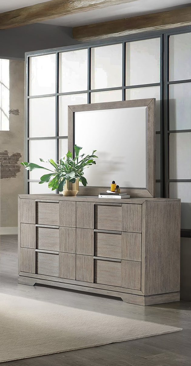 Elements International Kelis 6-Drawer Dresser and Mirror Set