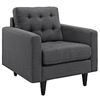 Empress Contemporary Upholstered Accent Arm Chair - Gray