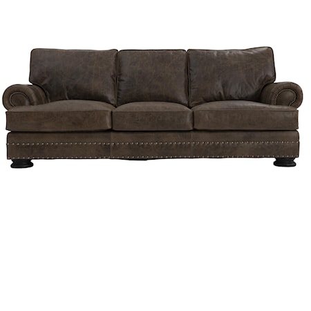 Foster Leather Sofa without Pillows