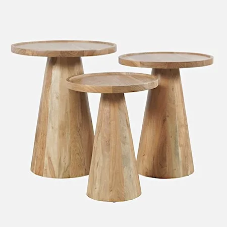 Knox Mid-Century Modern Bunching Tables - Natural (Set of 3)