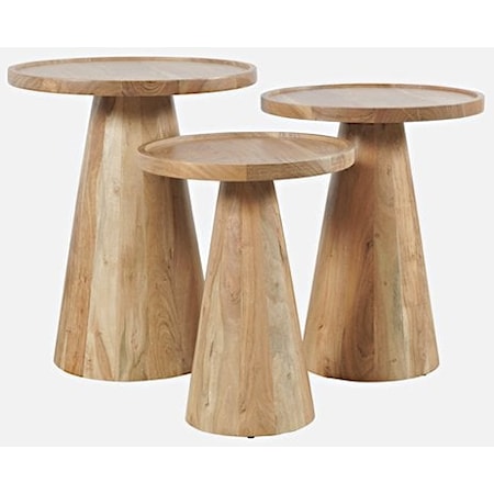 Knox Mid-Century Modern Bunching Tables - Natural (Set of 3)