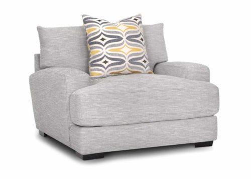Contemporary Chair and a Half with Accent Pillow