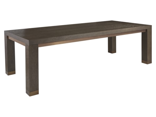 Contemporary Dining Table with Bronze Ferrules