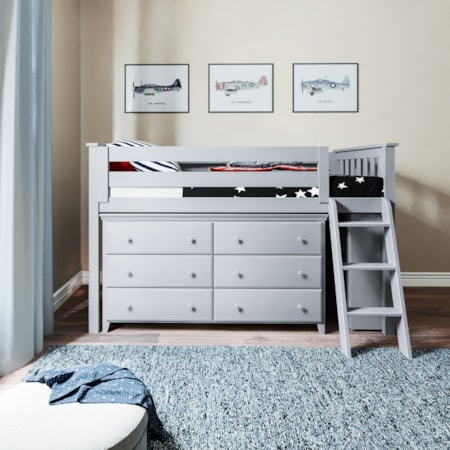 Windsor Youth Low Loft Bed In Gray