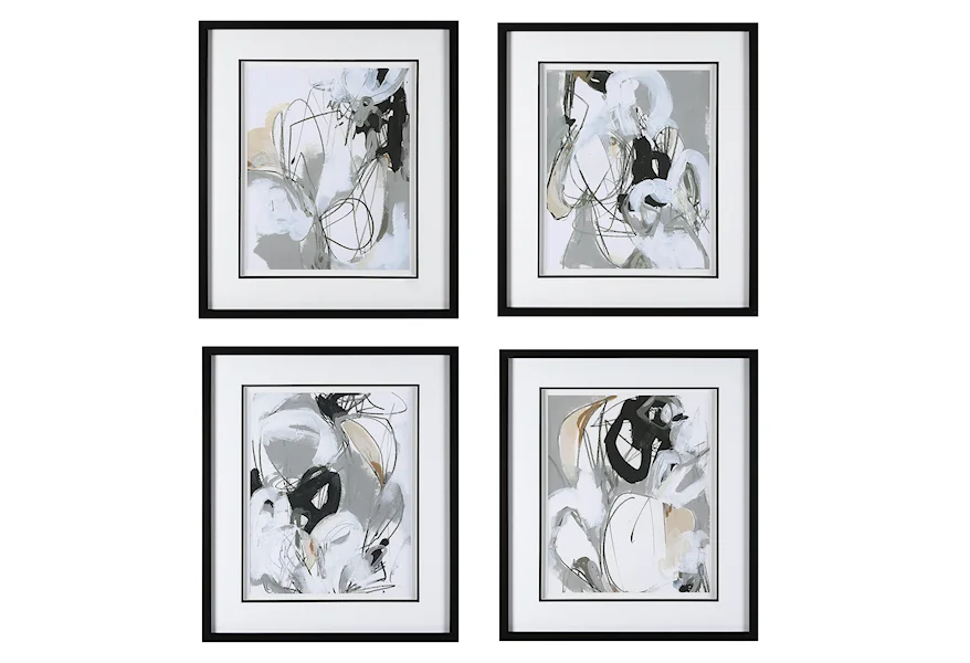 Tangled Threads Tangled Threads Abstract Framed Prints, S/4 by Uttermost at Esprit Decor Home Furnishings