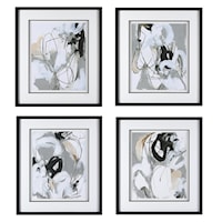 Tangled Threads Abstract Framed Prints, S/4