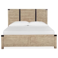 Farmhouse California King Low Profile Bed with Panel Headboard