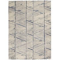 3'9" x 5'9" White Blue Rectangle Rug