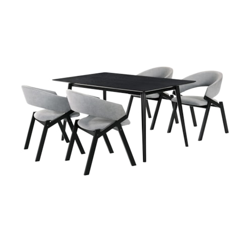 Mid-Century Modern 5-Piece Dining Table Set