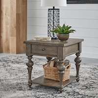 Transitional Drawer End Table