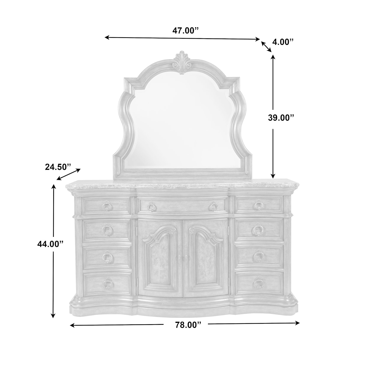 Pulaski Furniture San Mateo 9-Drawer Marble Top Dresser