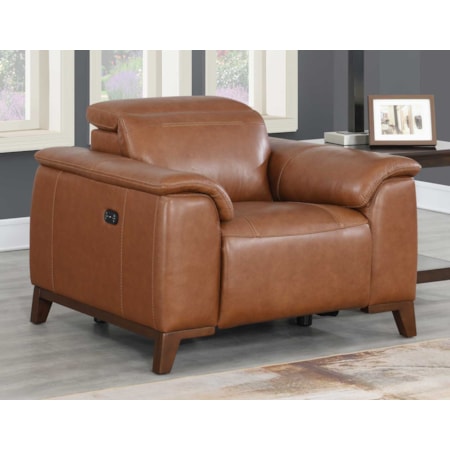 Dual-Power Leather Recliner