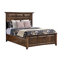 Queen MANTEL PANEL BED W/ DRAWER UNITS RAISED 3''
