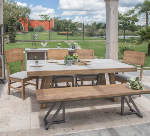 6-Piece Dining Table Set with Bench