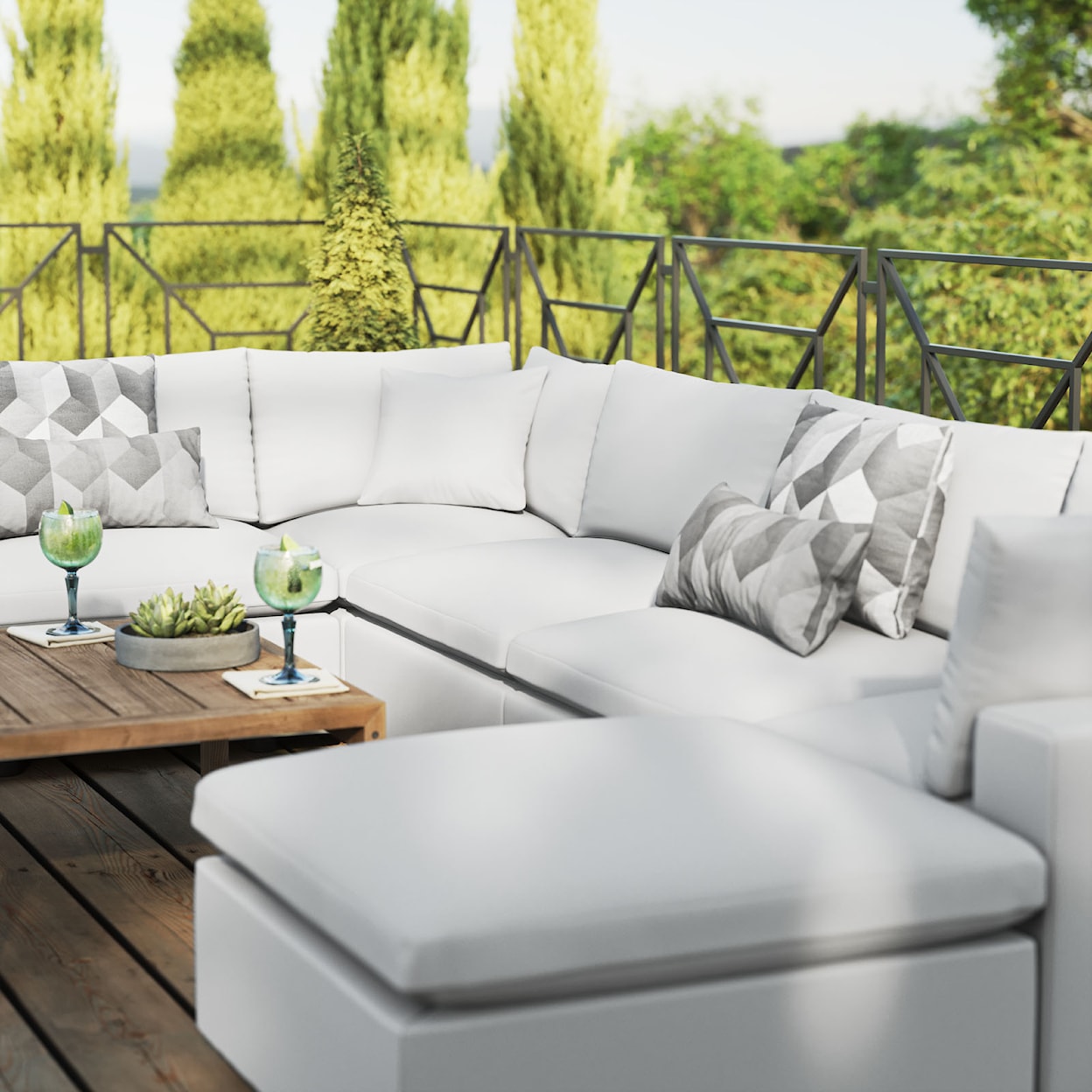 Modway Commix Outdoor 7-Piece Sectional Sofa