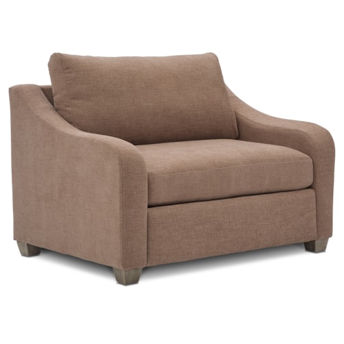 Transitional Slope-Arm Chair with Twin Sleeper Mattress