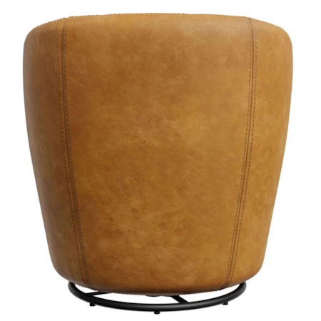 Leather Swivel Barrel Chair