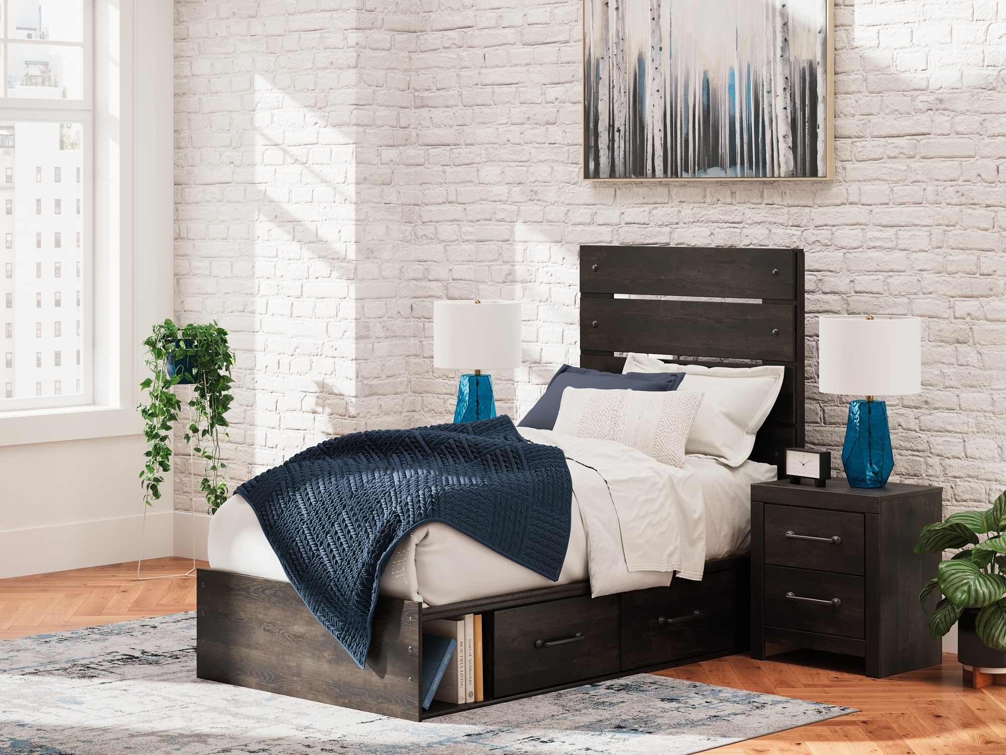 Twin Panel Storage Bed