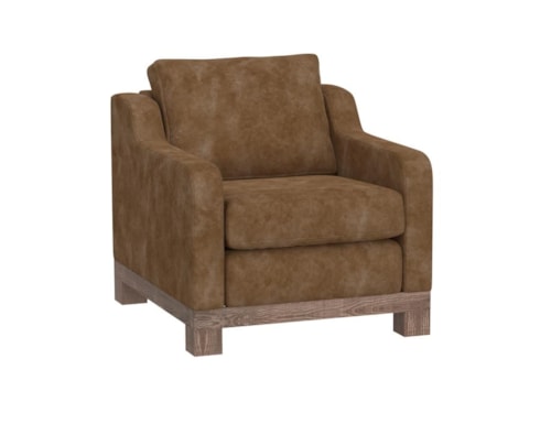 Contemporary Armchair with Sloped Arms