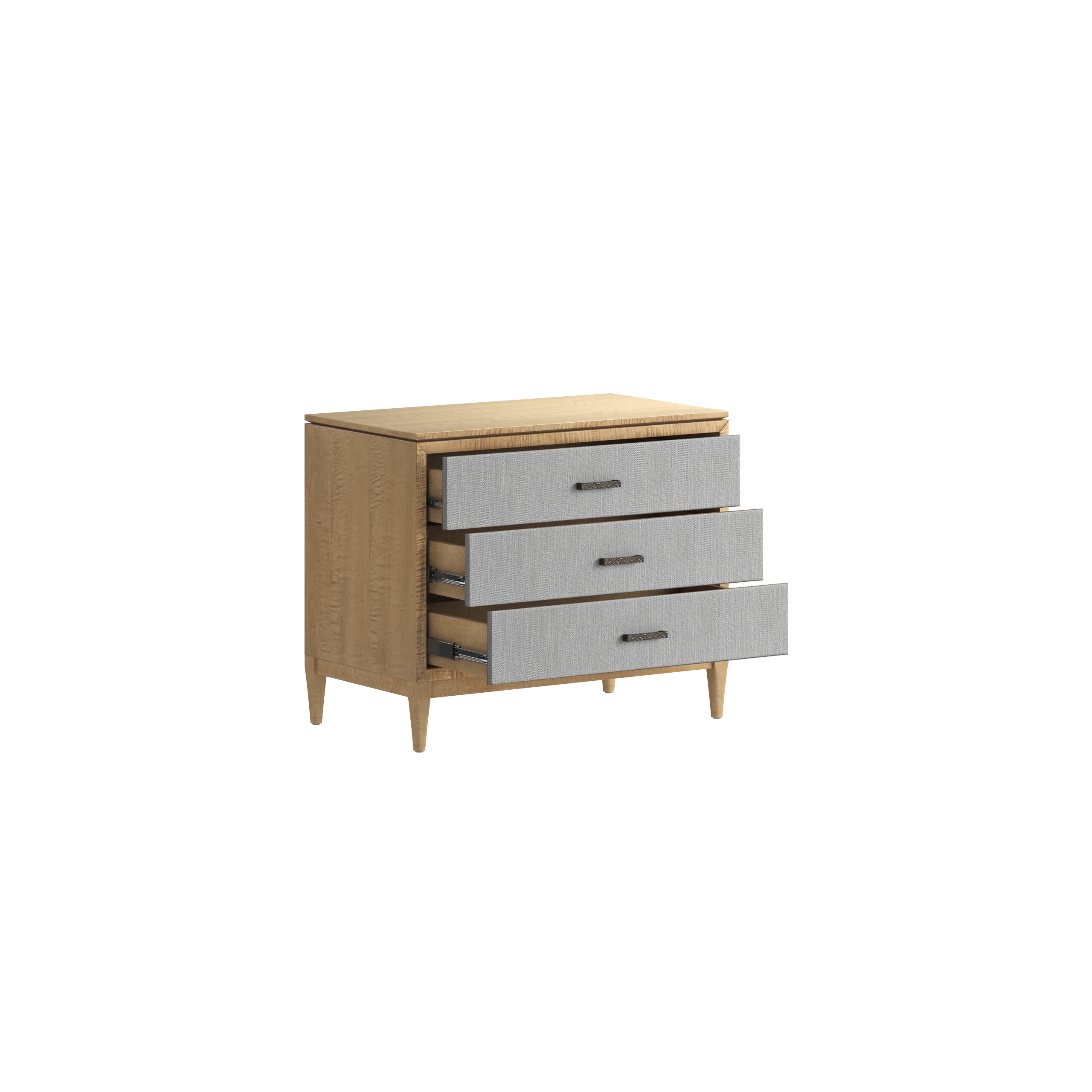 3-Drawer Fabric Bedside Chest