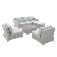 Sunbrella® Outdoor Patio Wicker Rattan 5-Piece Furniture Set
