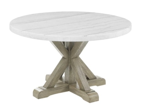 Carena Contemporary Round White Marble Dining Table