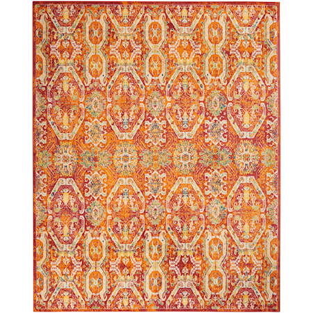 9' x 12' Red Multicolor Rectangle Rug
