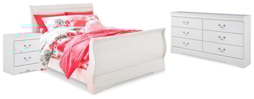 Full Sleigh Bed, Dresser And Nightstand