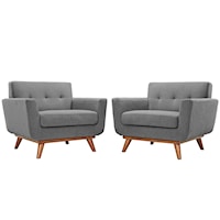 Armchair Wood Set of 2