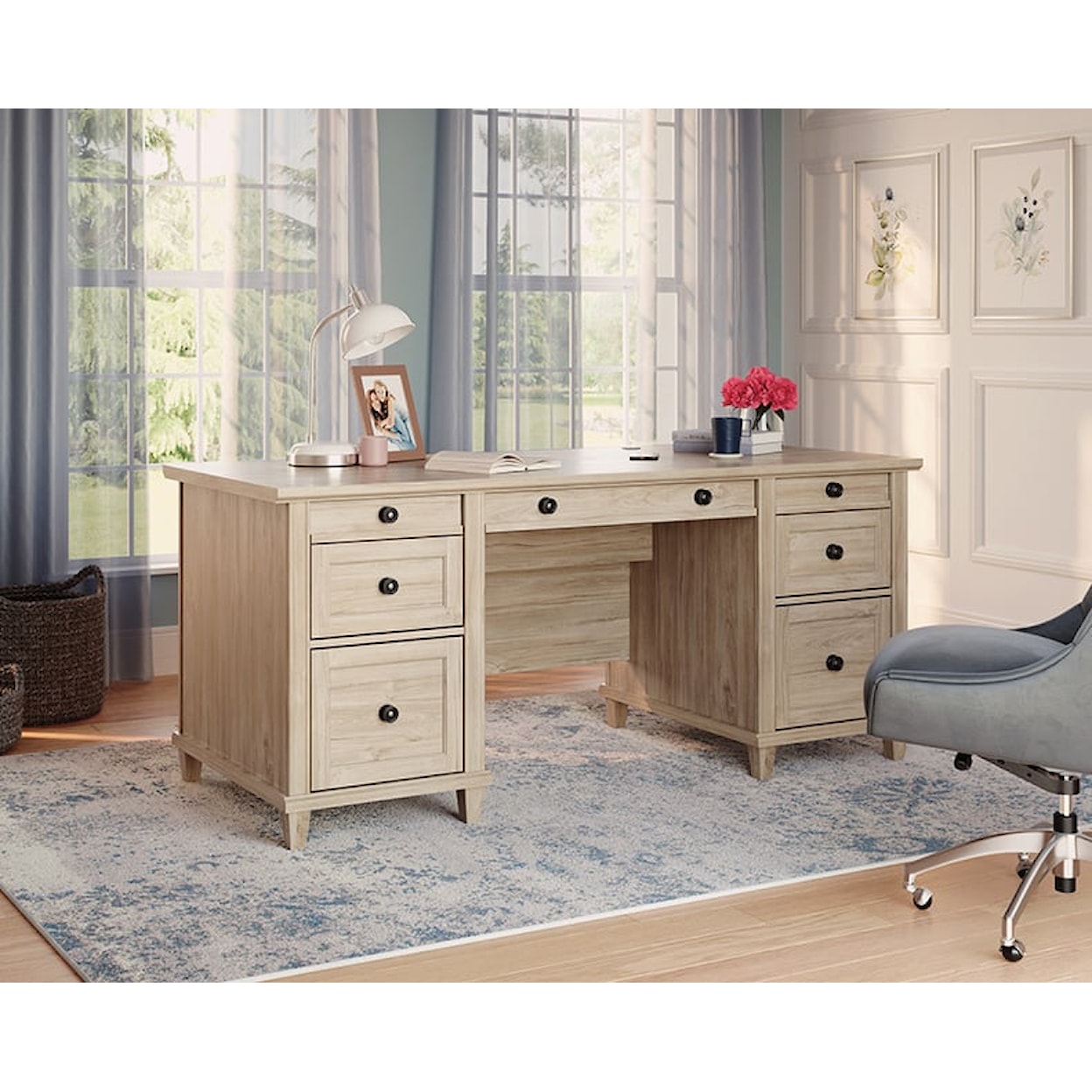 Sauder Hammond 7-Drawer Executive Desk