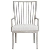 Farmhouse Arm Chair with Upholstered Seat