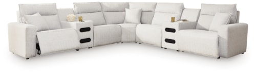 7-Piece Power Reclining Sectional With Audio Consoles