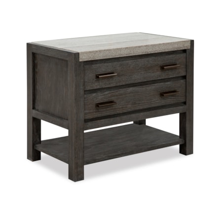 2-Drawer Open Nightstand
