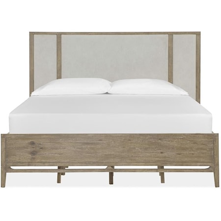 Cal. King Panel Bed w/Upholstered Headboard