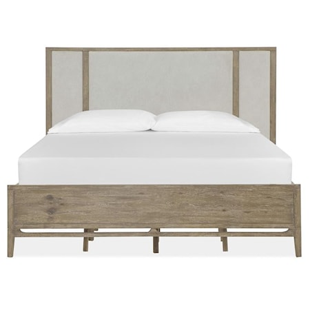 Cal. King Panel Bed w/Upholstered Headboard