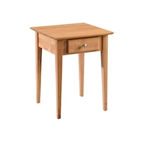End Table with Narrow and Tapered Block Legs