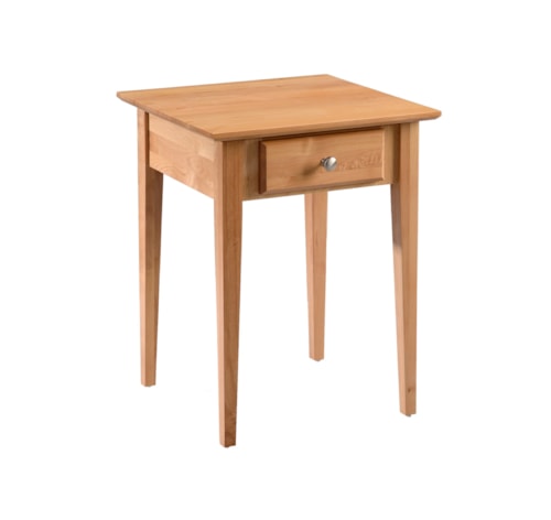 End Table with Narrow and Tapered Block Legs