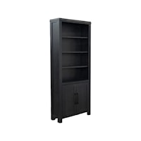 Transitional 78" Closed-Back Bookcase with Two Doors