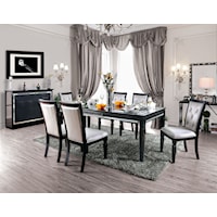 Transitional Dining Table with Expandable Leaf