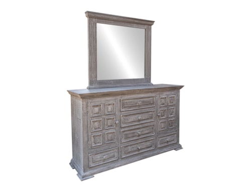Rustic Dresser and Mirror Set