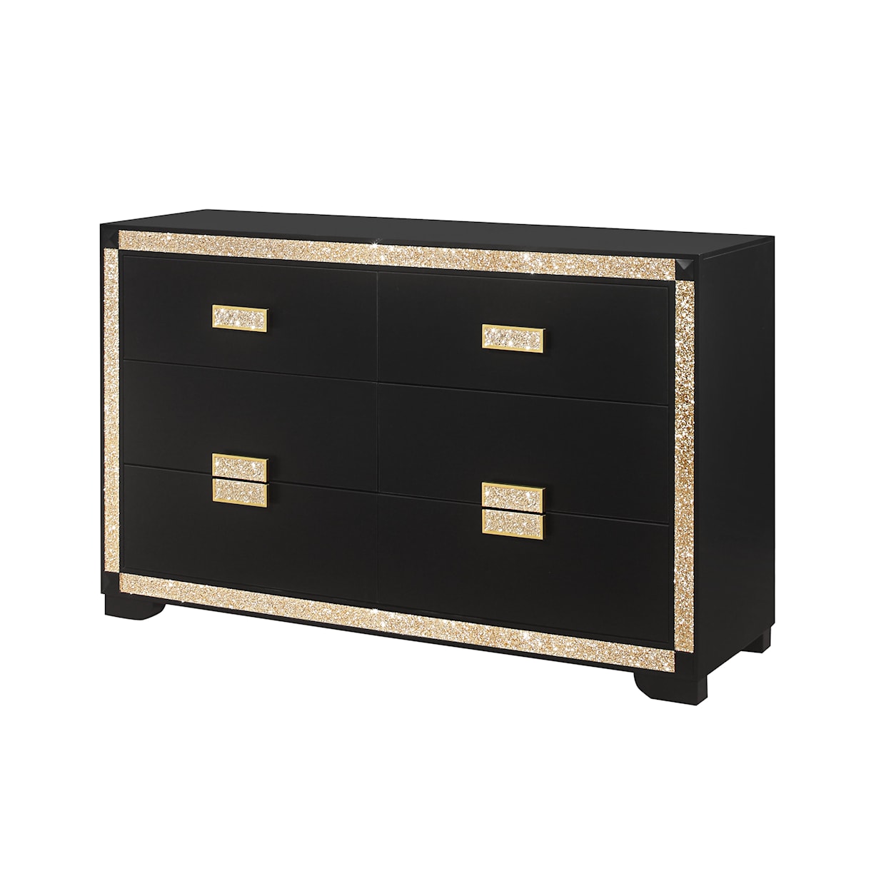 Global Furniture Rivera RIVERA BLACK AND GOLD DRESSER |