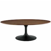 48" Oval-Shaped Walnut Coffee Table
