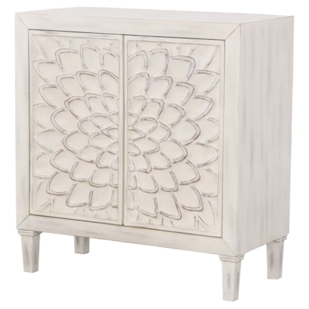 Clarkia Accent Cabinet w/ Carved Door