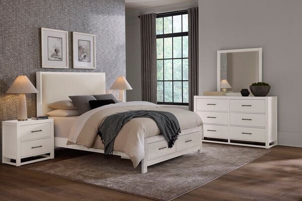 Queen Upholstered Storage Bed