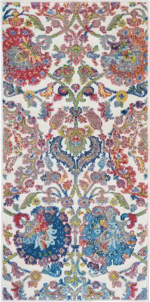 2' x 4' Ivory/Blue Rectangle Rug