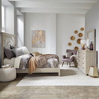Contemporary 3-Piece Queen Bedroom Set with Decorative Tile Design Headboard