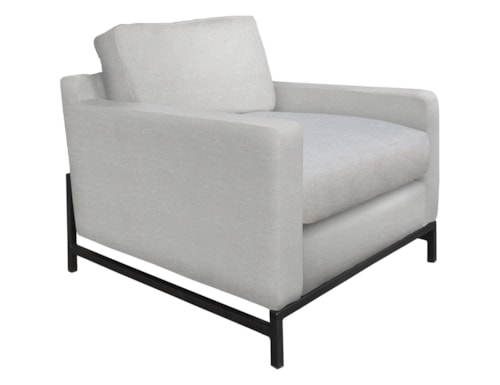 Transitional Armchair with Iron Base