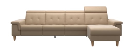 Contemporary Power Reclining Chaise Sofa with A2 Arm