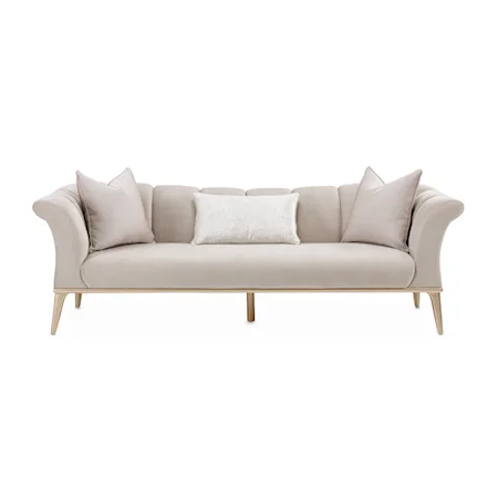 Transitional Upholstered Sofa with Flared Arms