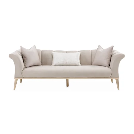 Contemporary Glam Sofa with Flared Arms